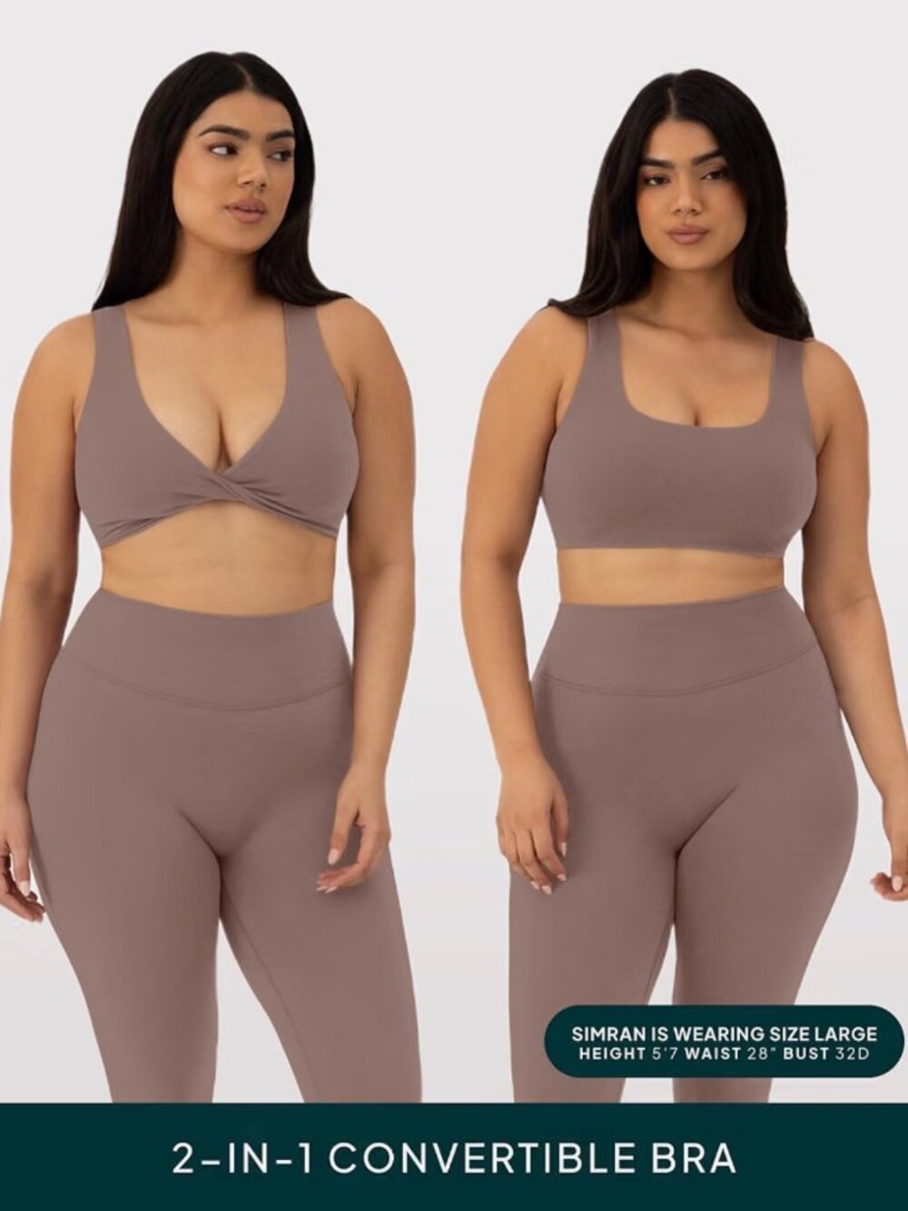 PAVOI ACTIVE - Two Ways Twist Sports Bra + Leggings - Size L